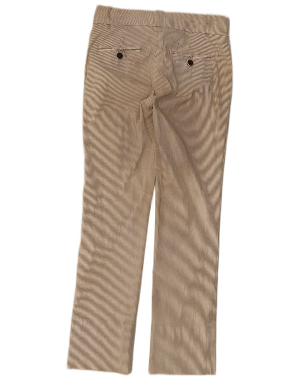 Zara Womens Slim Chino Trousers EU 36 XS W26 L29 Beige Pinstripe