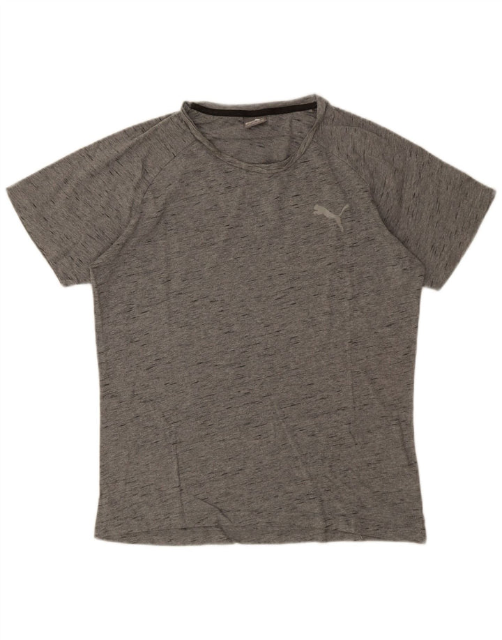 Puma Herre T-Shirt Top Stor Grå Flecked Bomuld
