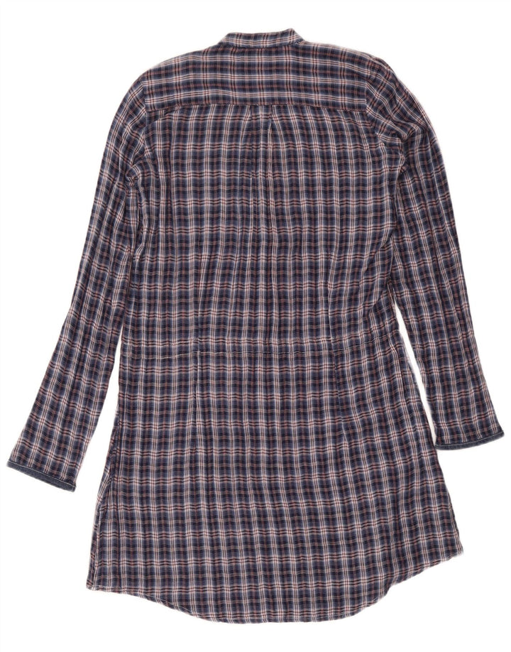 Replay Girls Ruffle Front Pullover Shift Dress 13-14 Years Navy Blue Check