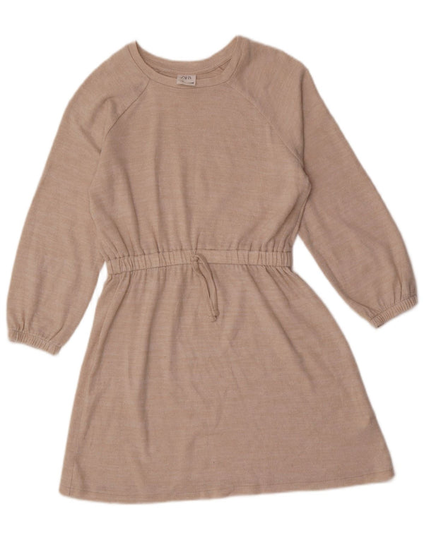 Zara Langærmet trøjekjole til piger 9-10 år Beige Polyester