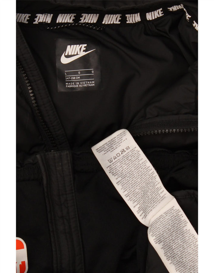 Nike drenge hættepolstret jakke 12-13 år stor sort polyester