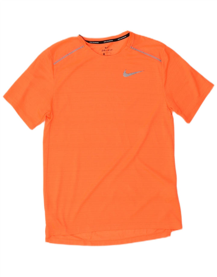Nike Herre Dri Fit T-Shirt Top Lille Orange Polyester