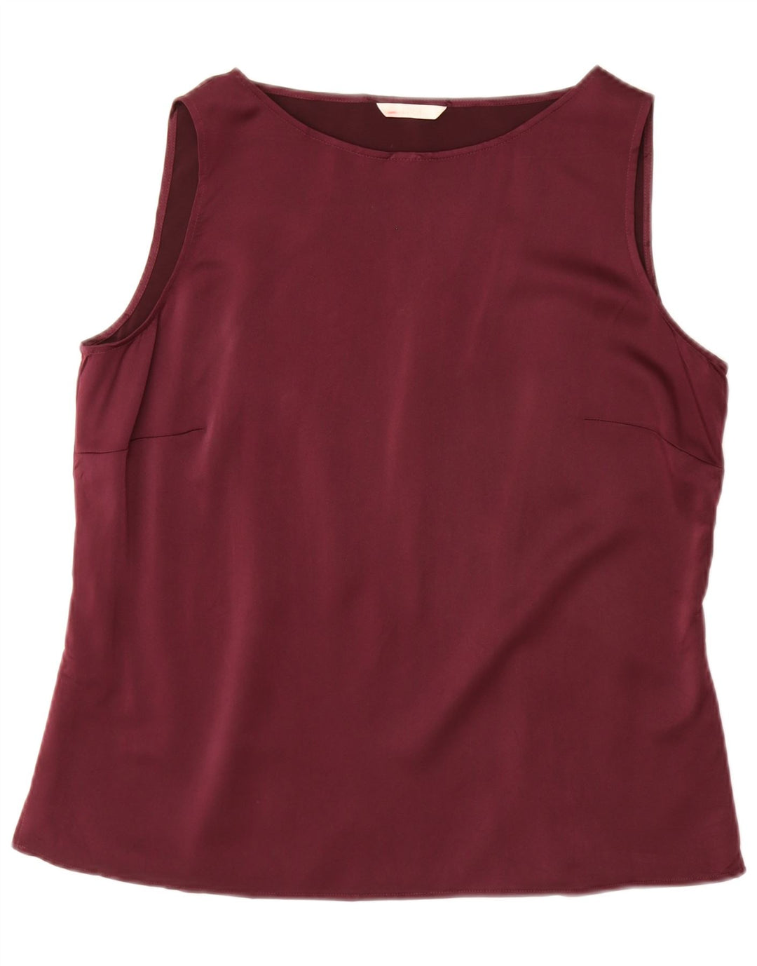 Marks & Spencer Dame ærmeløs bluse Top UK 18 XL Burgundy Polyester
