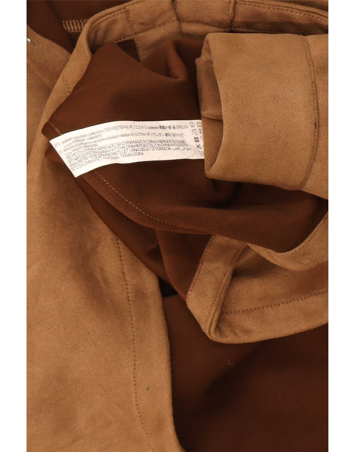 Zara Lumberjack-skjorte med hætte til mænd, medium brun polyester