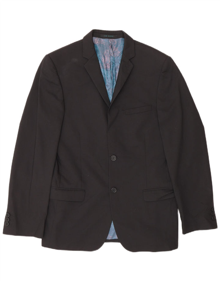 Ted Baker Herre 2-knaps blazerjakke UK 38 Medium Sort Uld