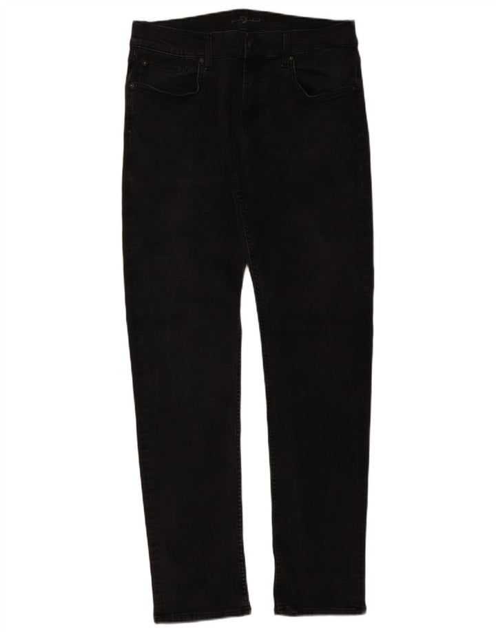 7 For All Mankind Herre Slim Jeans W34 L32 Sort Bomuld