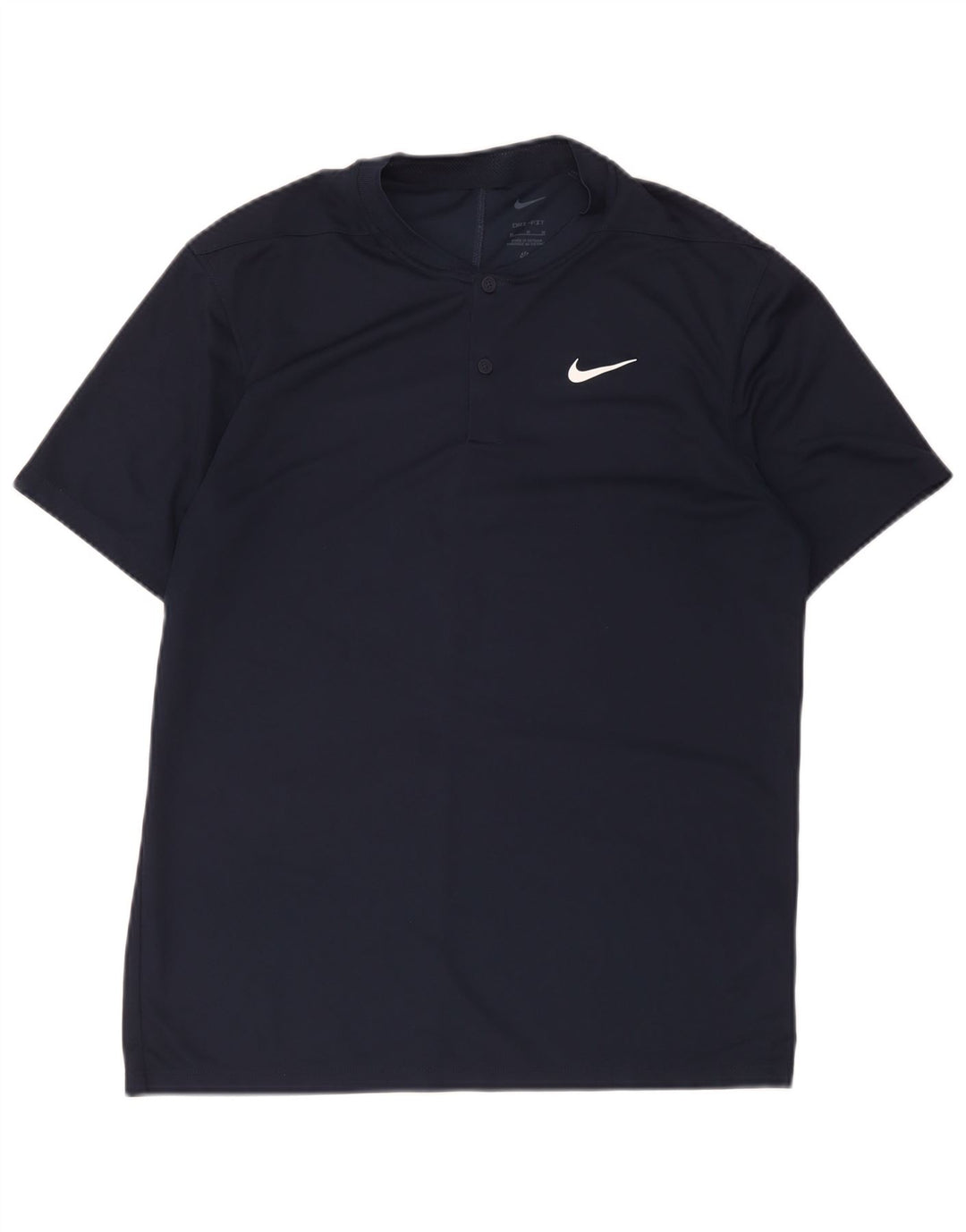 Nike Herre Dri Fit T-shirt Top Medium Marineblå Polyester