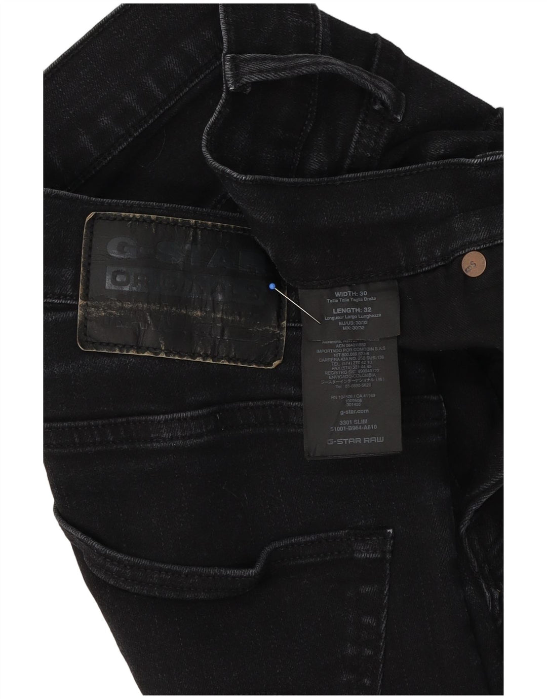 G-Star Herre 3301 Slim Jeans W30 L32 Sort