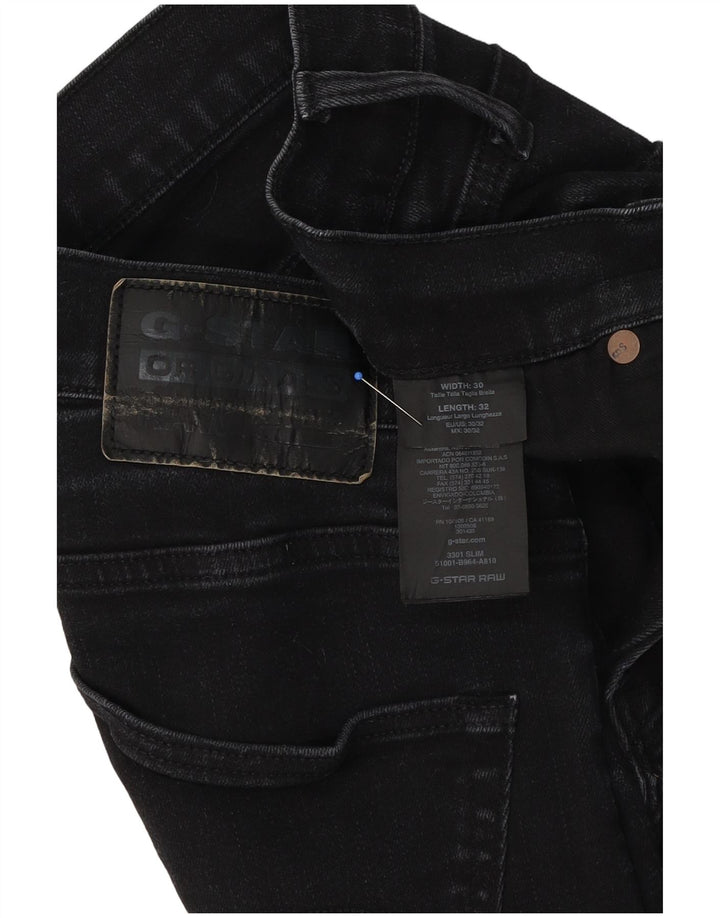 G-Star Herre 3301 Slim Jeans W30 L32 Sort