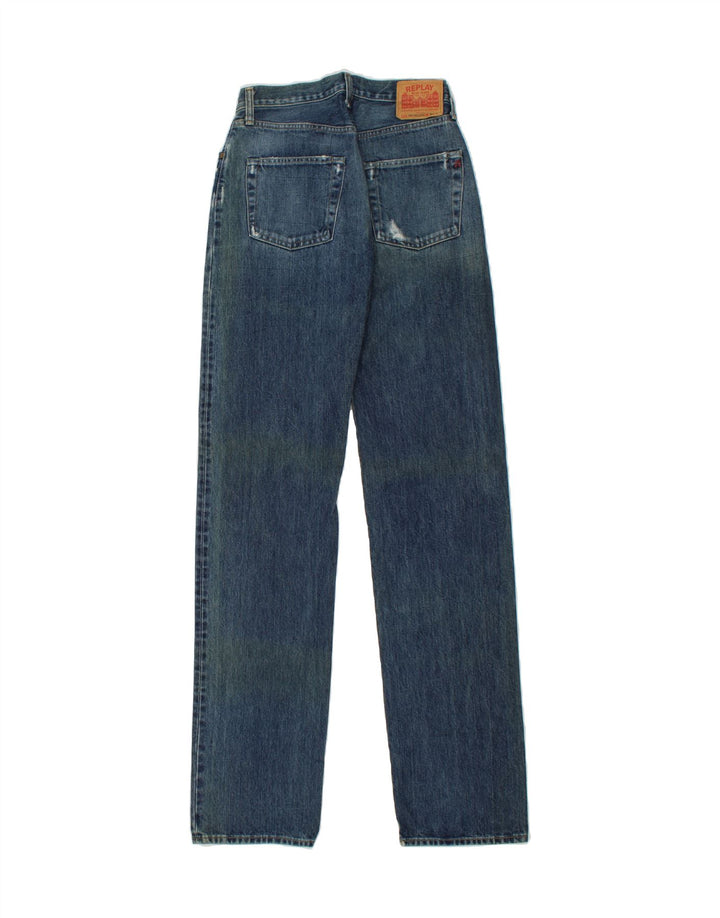 REPLAY Womens Straight Jeans W30 L34  Blue Vintage Replay and Second-Hand Replay from Messina Hembry 