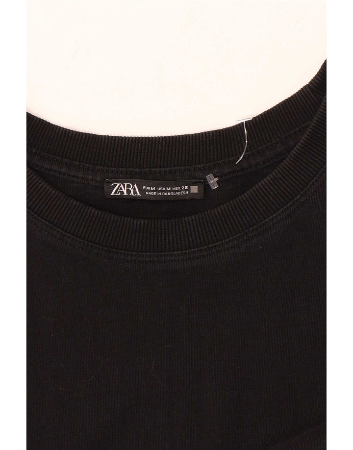 Zara Dame Langærmet Tiered Dress UK 14 Medium Sort