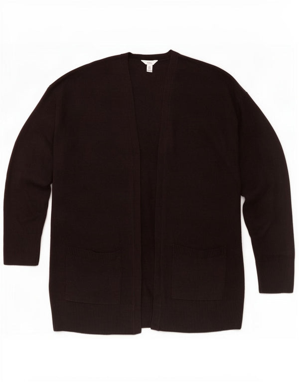 M&Co Womens Open Cardigan Sweater UK 16 Large Black Acryl