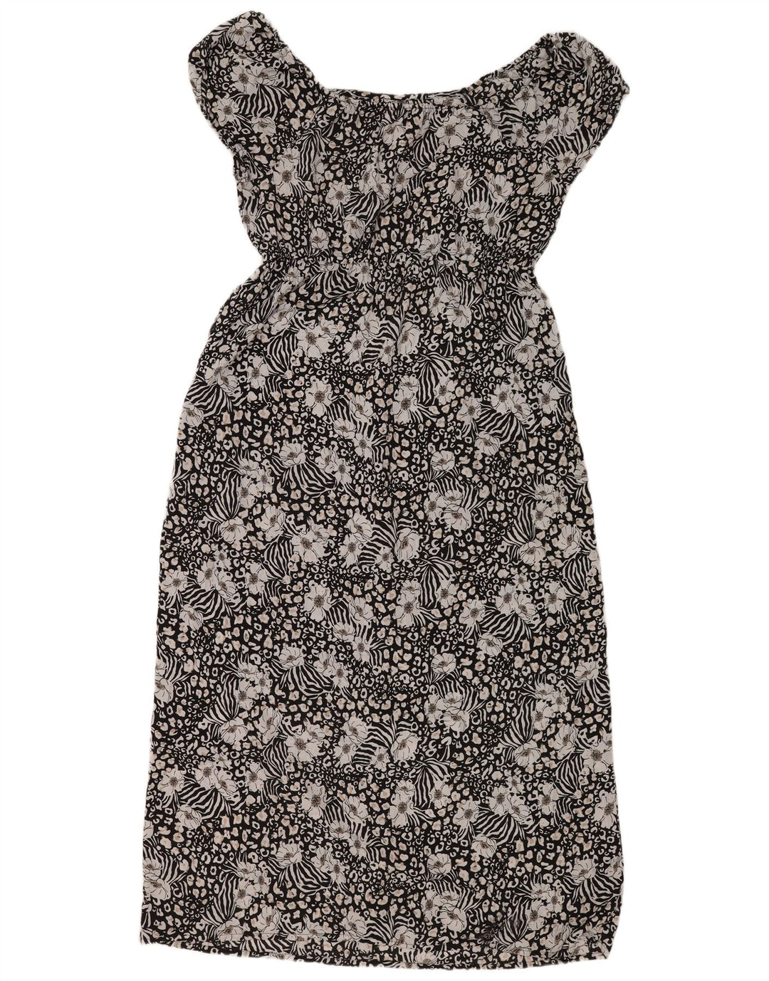M&Co Dame Maxi Dress UK 18 XL Sort Floral Polyester