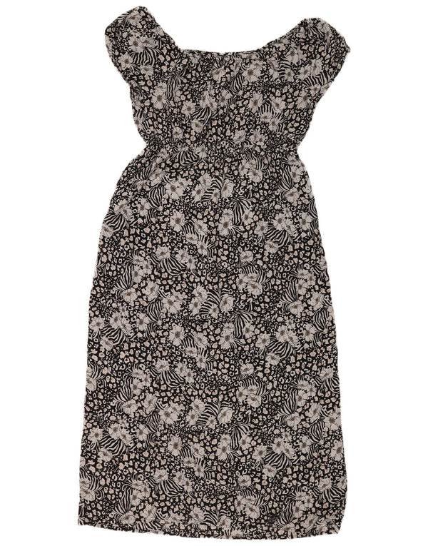 M&Co Womens Maxi Dress UK 18 XL Black Floral Polyester