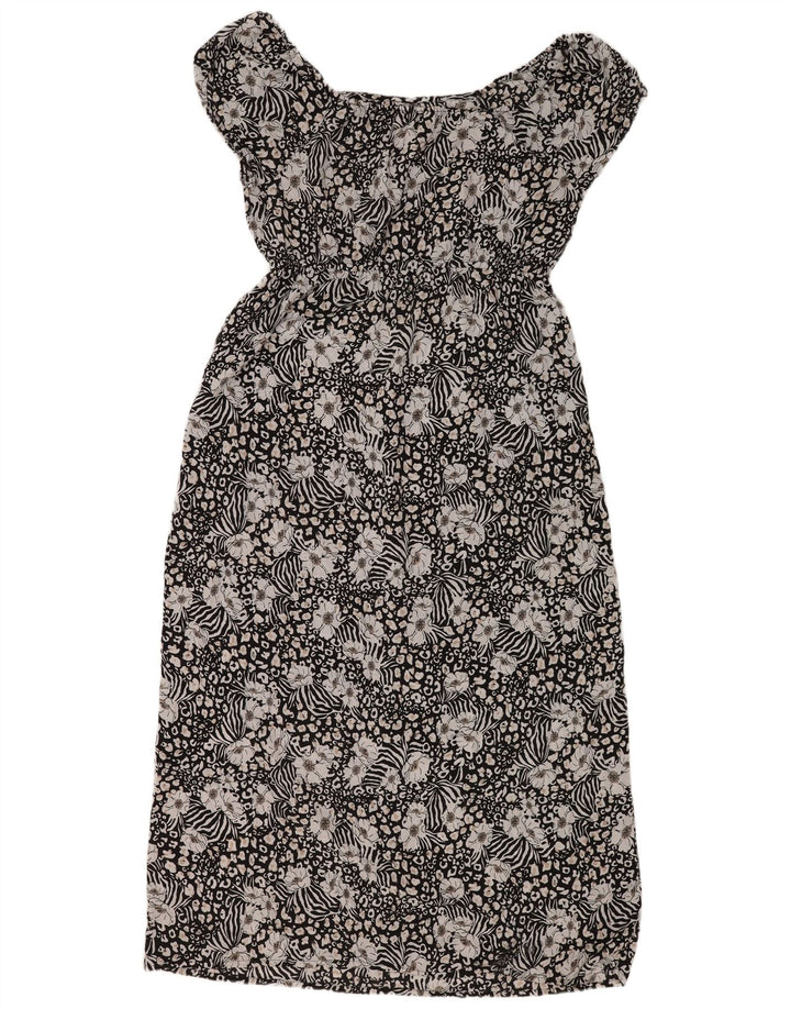 M&Co Dame Maxi Dress UK 18 XL Sort Floral Polyester