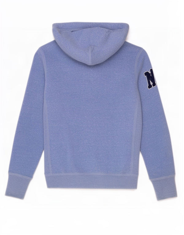 Superdry hættetrøje til kvinder med grafisk lynlås UK 10 Small Blue Flecked Bomuld