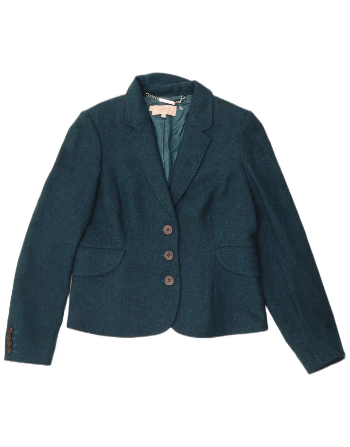 Hobbs Dame 3-knaps blazerjakke UK 12 Medium Green Wool