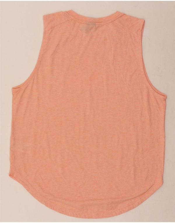Adidas Dame Grafisk Vest Top UK 16/18 Large Orange Flecked Bomuld