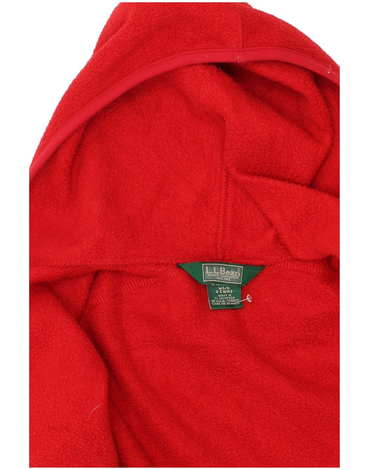 L.L.Bean drenge hættejakke i fleece 5-6 år medium rød polyester