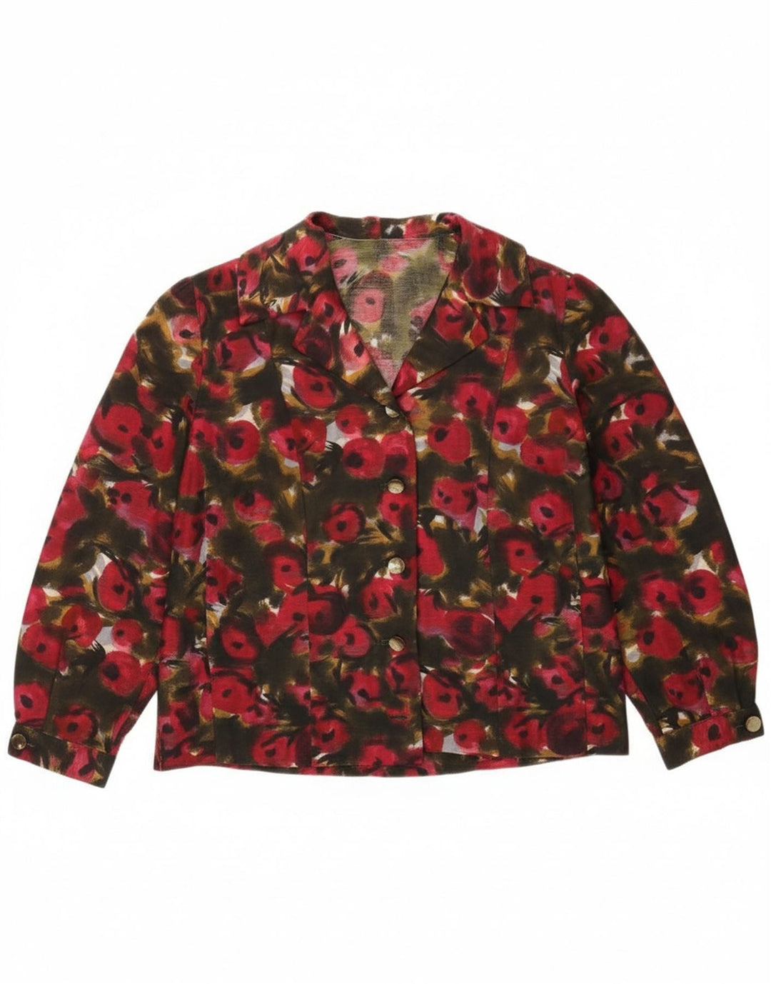 Vintage dameskjorte bluse UK 16 Stor flerfarvet blomster
