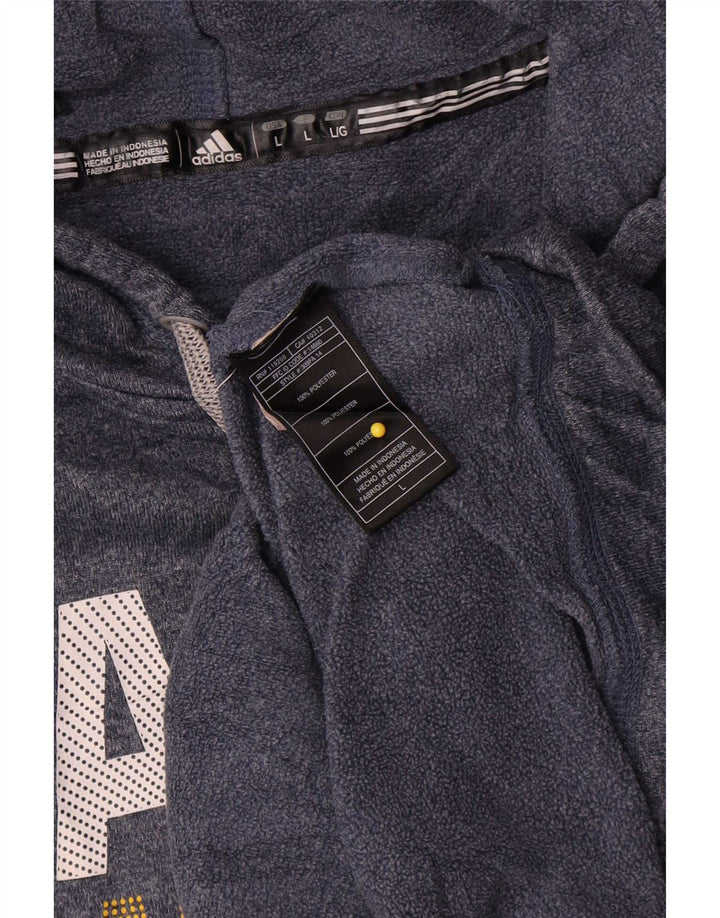 Adidas Herre Packers Grafisk Hættetrøje Jumper Stor Blå Polyester