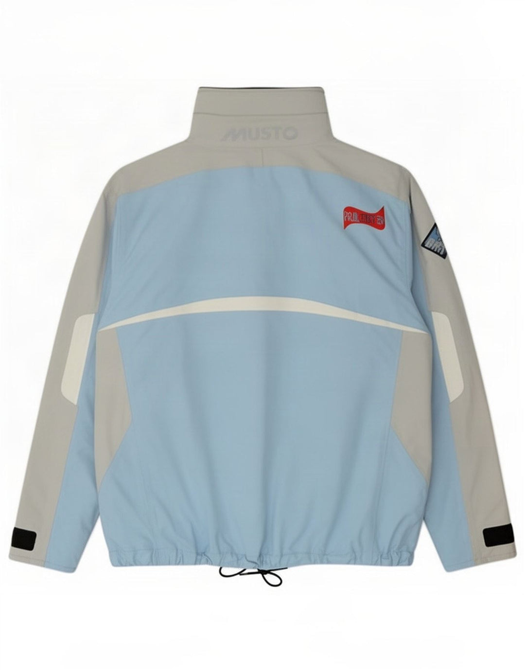 Musto Grafisk regnjakke til kvinder UK 14 Stor blå farveblok nylon