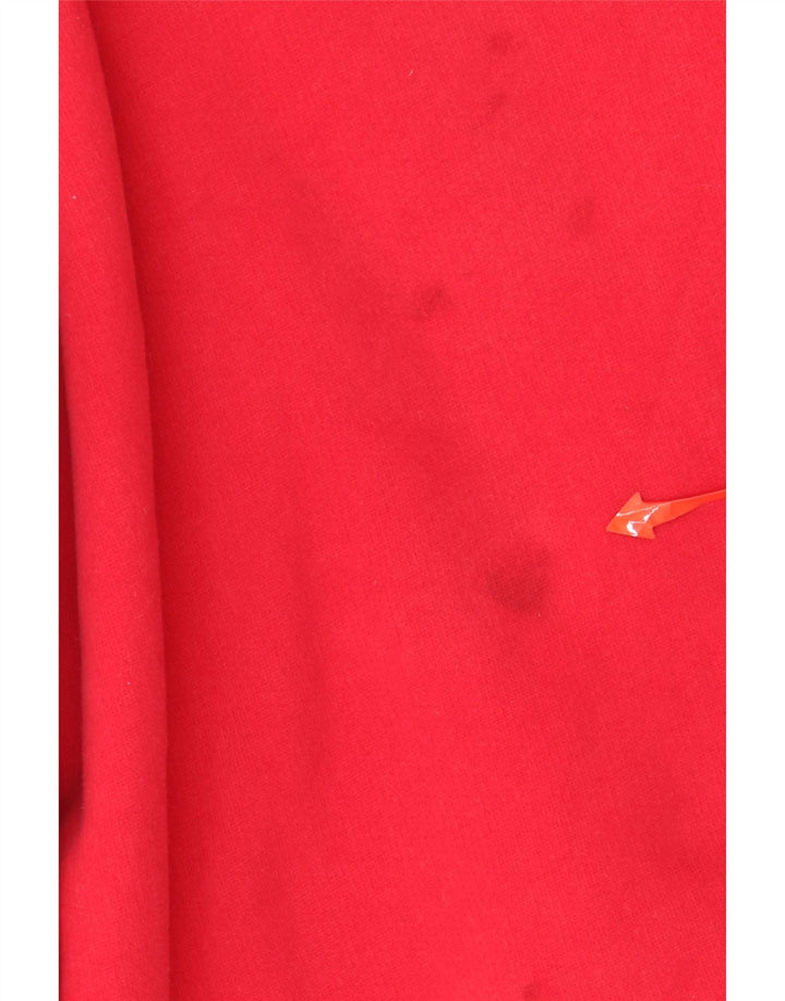 CREW CLOTHING Mens Zip Neck Sweatshirt Jumper Large Red Cotton