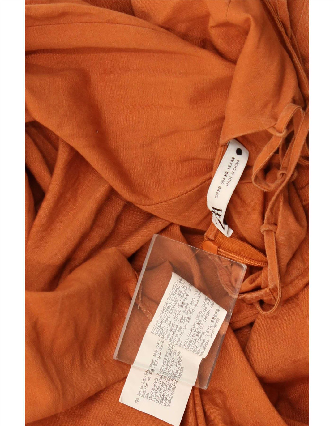Zara Dame Maxi Sundress UK 6 XS Orange Lyocell