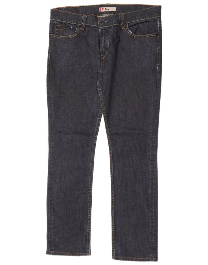 Levi's Herre 511 Slim Jeans W38 L34 Marineblå Bomuld