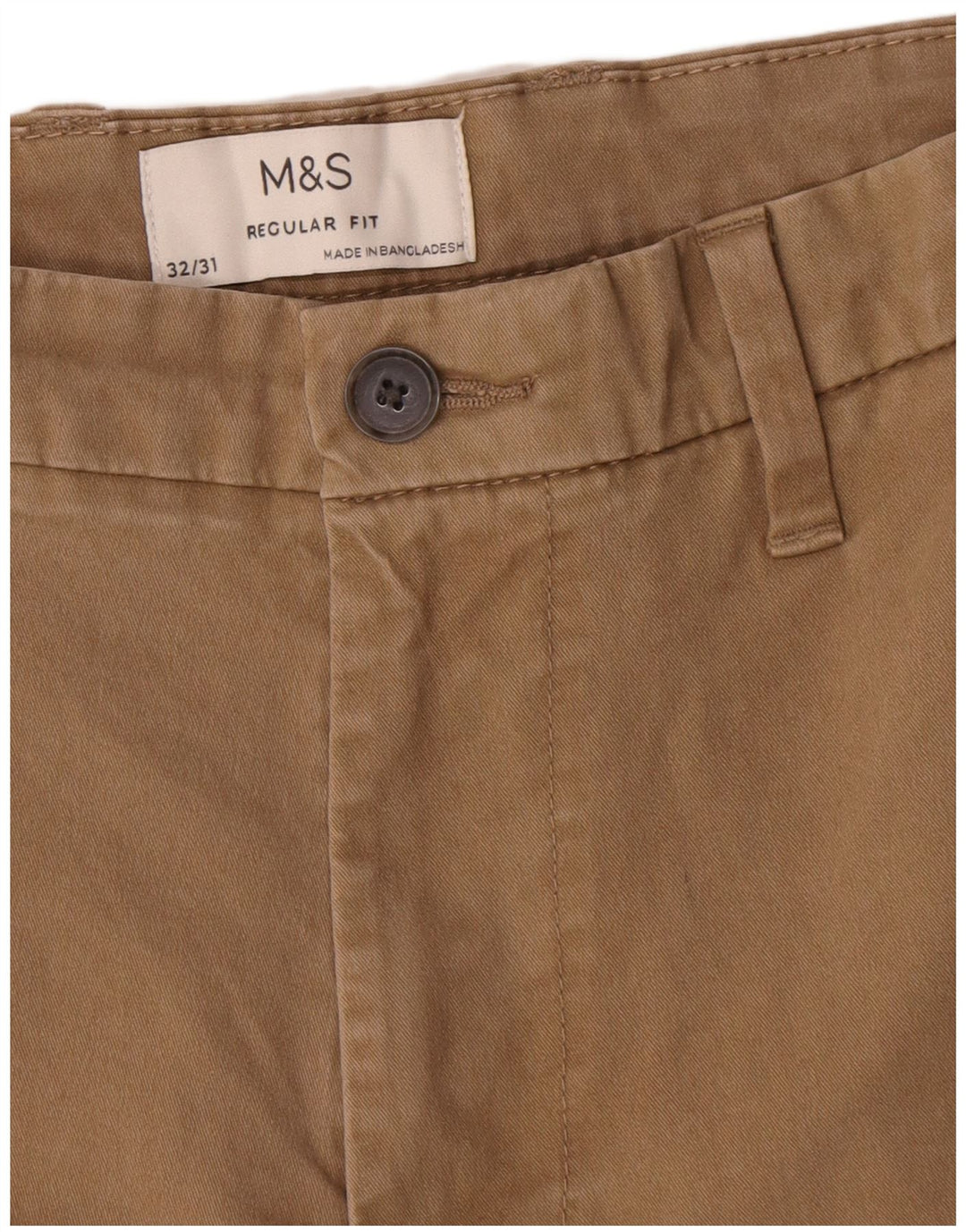 Marks & Spencer Herre Lige Regular Fit Chinobukser W32 L31 Brun