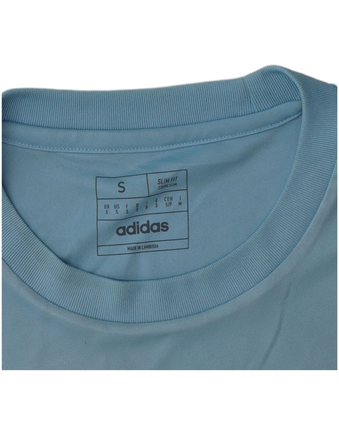 Adidas Herre Dri Fit Slim T-Shirt Top Lille Blå