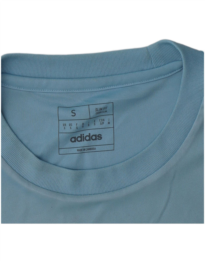 Adidas Herre Dri Fit Slim T-Shirt Top Lille Blå