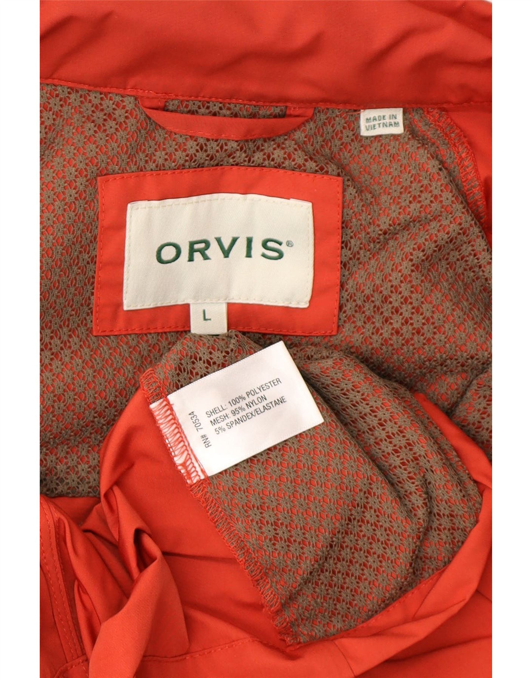 ORVIS Regnfrakke med hætte til kvinder UK 16 Large Orange Polyester