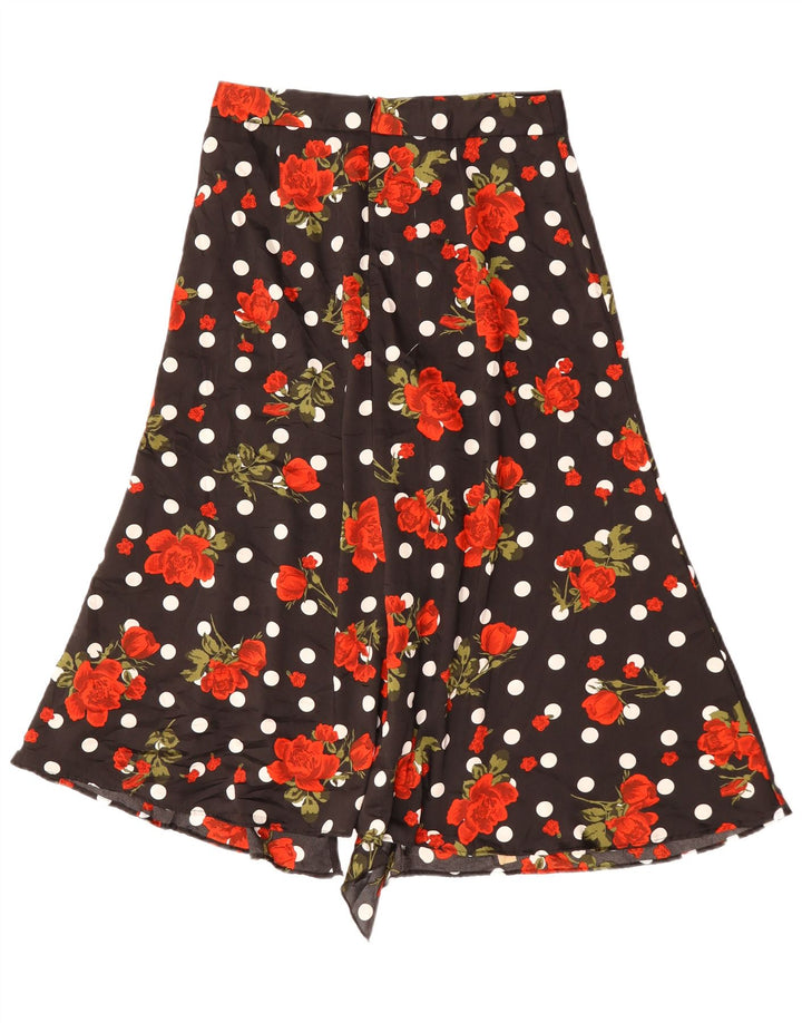 Zara Dame Asymmetrisk A-Line nederdel Medium W30 Sort Floral Polyester