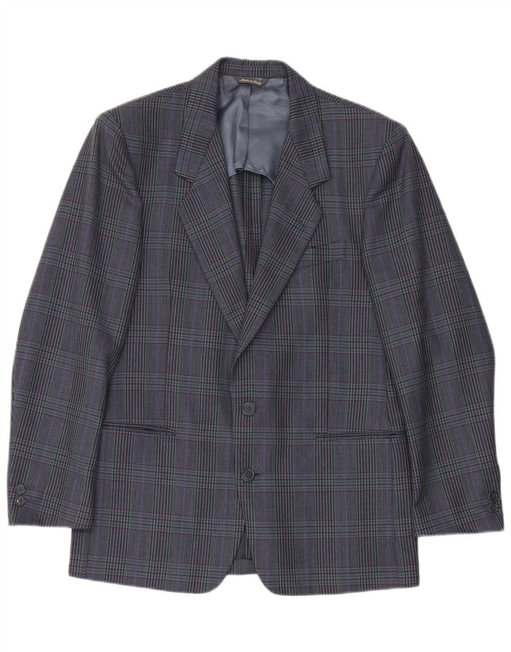 Tomary Herre 2-knaps blazerjakke IT 48 Medium Blue Houndstooth