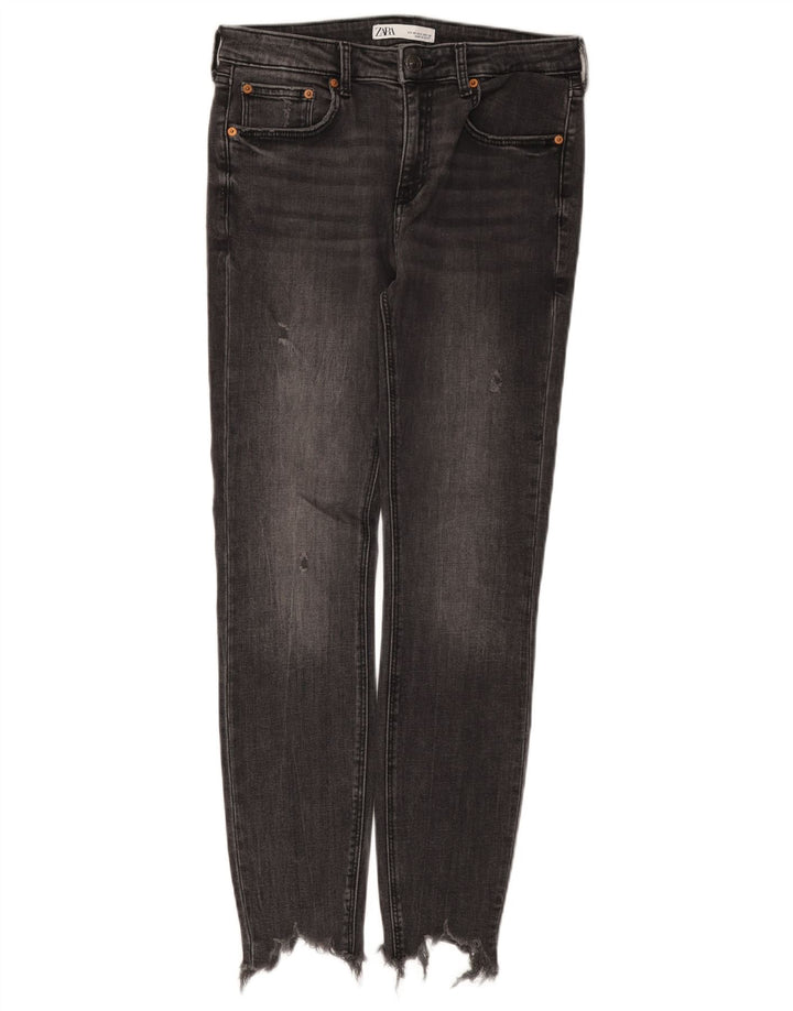 Zara Dame Distressed Skinny Jeans EU 40 Medium W30 L28 Sort