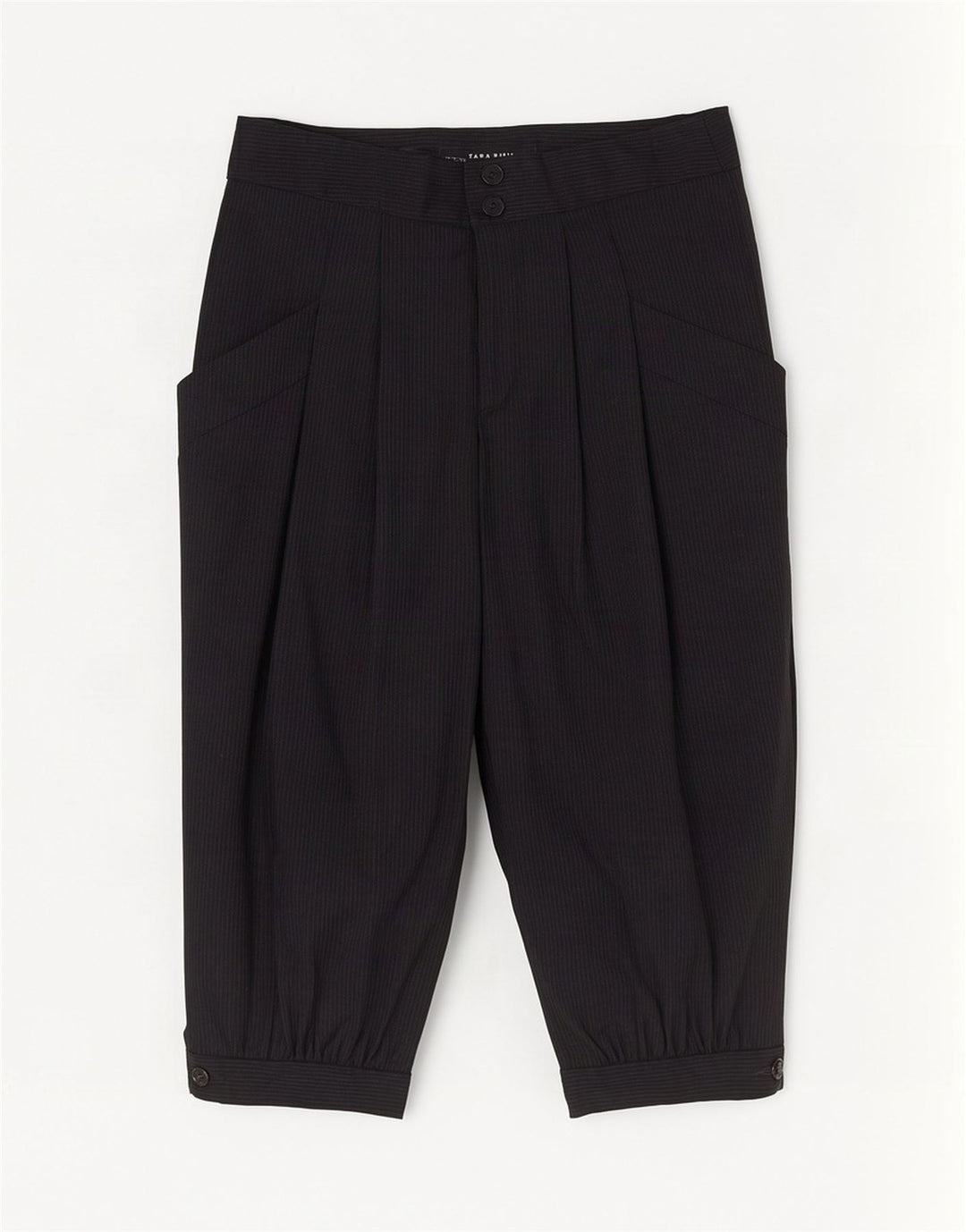 Zara Dame Pegged Capri Bukser Small W26 L18 Sort nålestribe