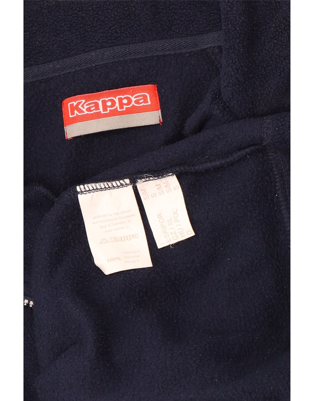 Kappa herre lynlås hals fleece jumper lille marineblå polyester