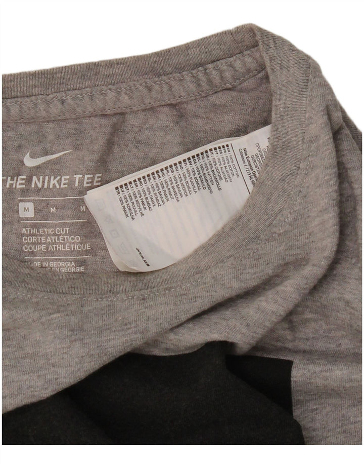 Nike Herre Athletic Cut Grafisk T-Shirt Top Medium Grey Flecked Bomuld