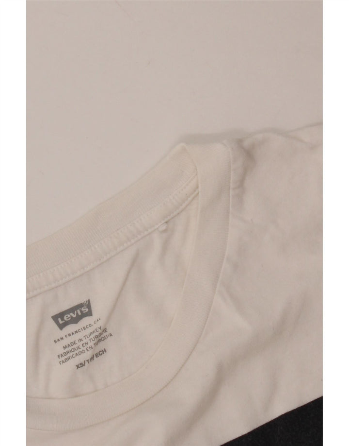 LEVI'S Womens Graphic T-Shirt Top UK 6 XS Off White