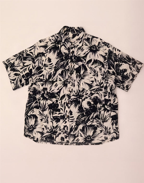 Vintage mænd Hawaii kortærmet skjorte XL multifarvet blomster
