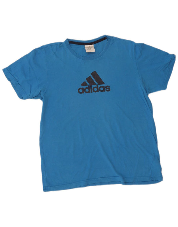 Adidas Mens Graphic T-Shirt Top UK 40/42 Medium Blue Cotton