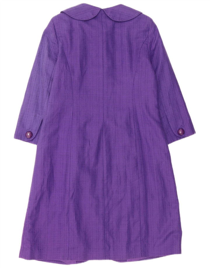 Monsoon Dame Overfrakke UK 12 Medium Lilla Bomuld