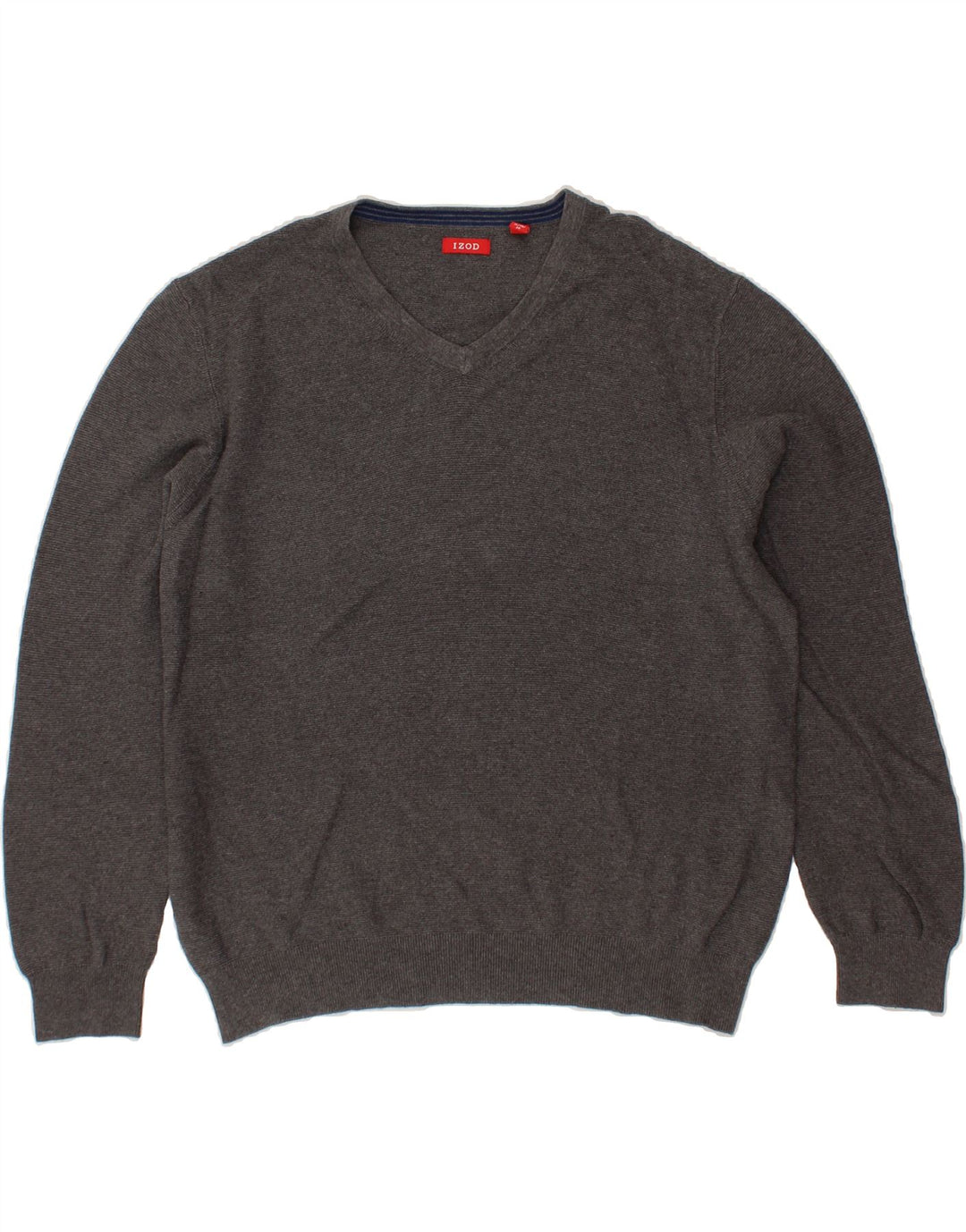IZOD Mens V-Neck Jumper Sweater XL Grey Cotton Vintage Izod and Second-Hand Izod from Messina Hembry 
