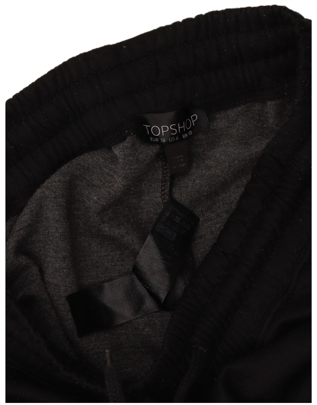 Topshop Dame træningsdragt Bukser UK 10 Small Black Colourblock Polyester