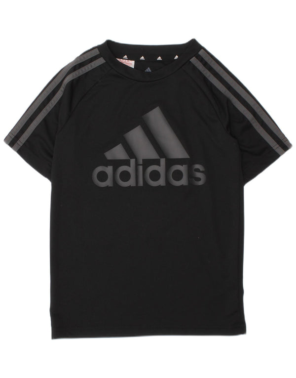 Adidas Boys Aeroready Graphic T-Shirt Top 7-8 år Sort Polyester