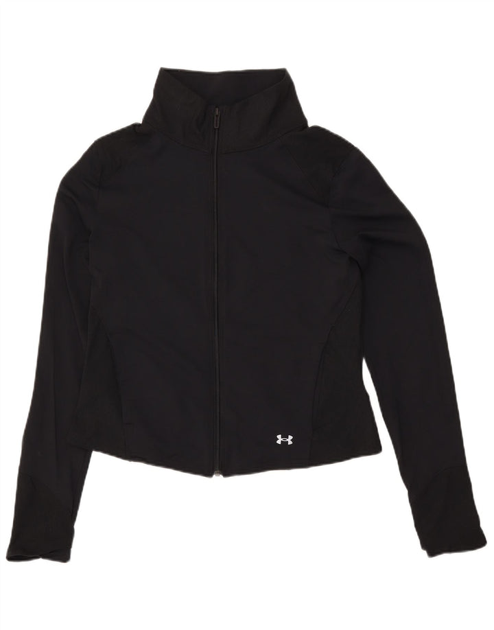 UNDER ARMOR Womens Crop træningsdragt Topjakke UK 14 Stor sort nylon
