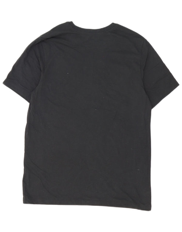 Nike Herre Dri Fit Grafisk T-Shirt Top Stor Sort Bomuld