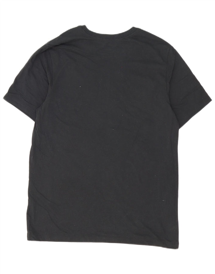 Nike Herre Dri Fit Grafisk T-Shirt Top Stor Sort Bomuld