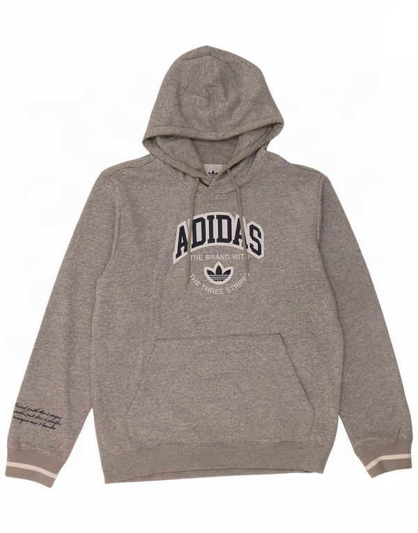 Adidas Grafisk hættetrøje til mænd mellemgrå flækket bomuld